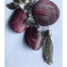BLOEMEN tassenhanger sleutelhanger aubergine rood marmer